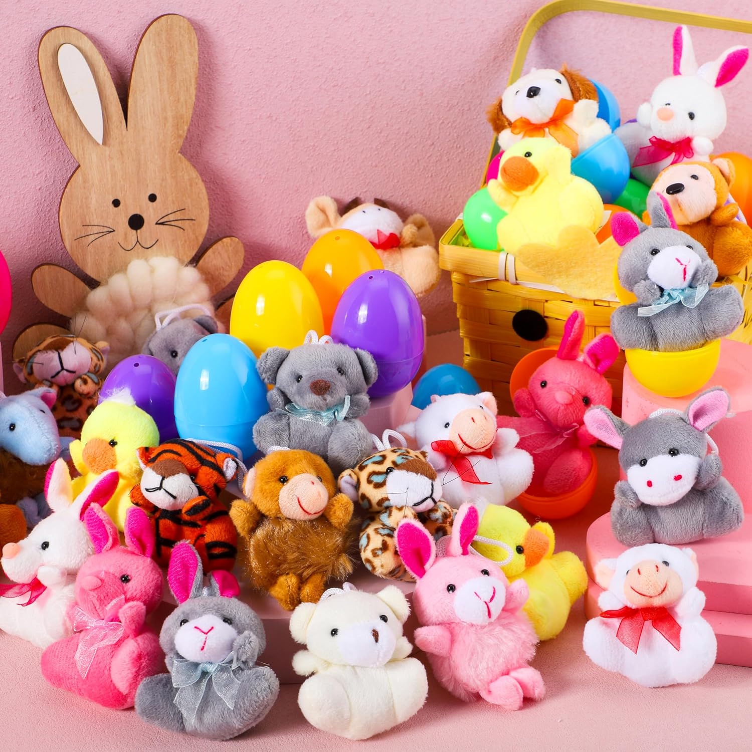12/24/36 Pcs Prefilled Easter Eggs, Filled with Plush Animal Toys