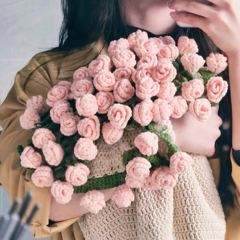 🔥 Last Day's Sale Off 🔥 Handcrafted Floral Cozy Rose Blanket
