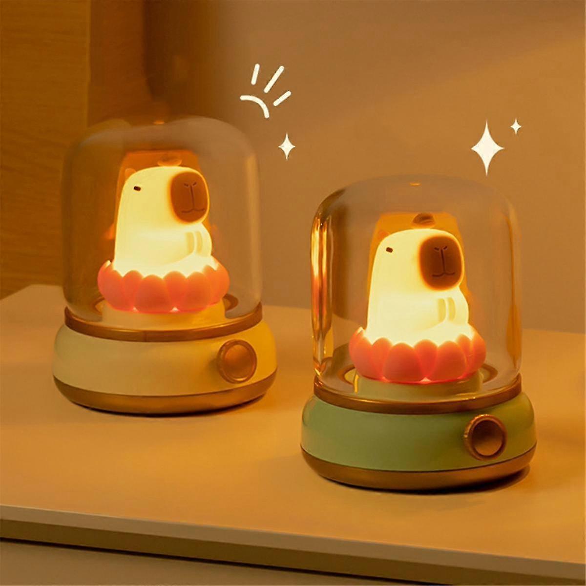 Cute Lotus Capybara Lamp With Dome