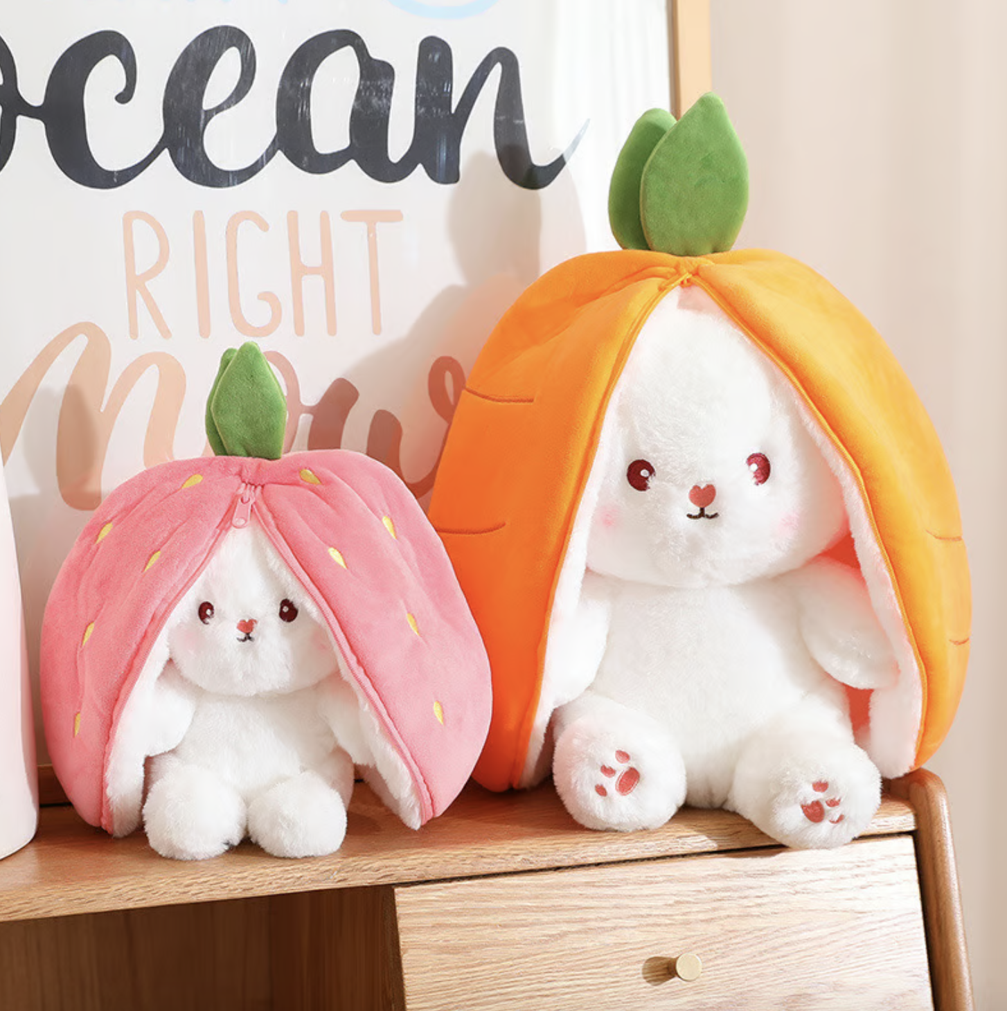 Strawberry & Carrot Style Plushy Sprout Bunny with Magical Transformation