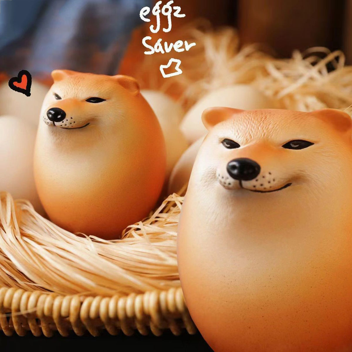 Funny Shiba Inu Egg Shape For Stress Relief And Home Decoration