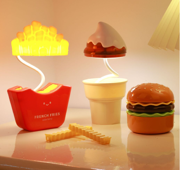 🔥Limited Stock🔥 Cute Creative Fastfood Light With Pencil Sharpener