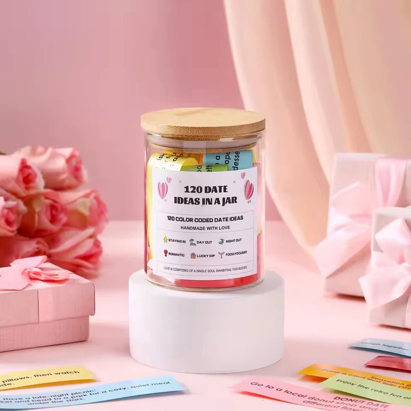 120 Note Romantic Date Ideas Jar for Endless Memories