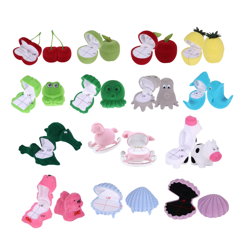 Velvet Animal Fruit Cute Jewelry Box, Packaging Gift