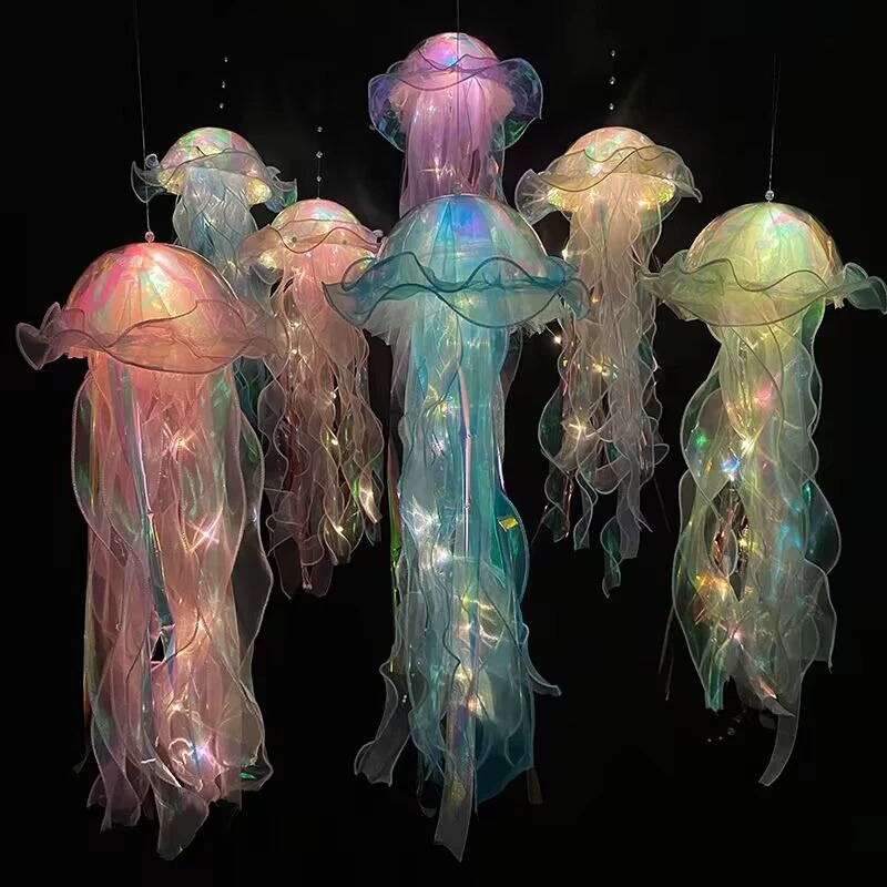 Glowing Jellyfish Lantern Light, Ocean Theme Decoration