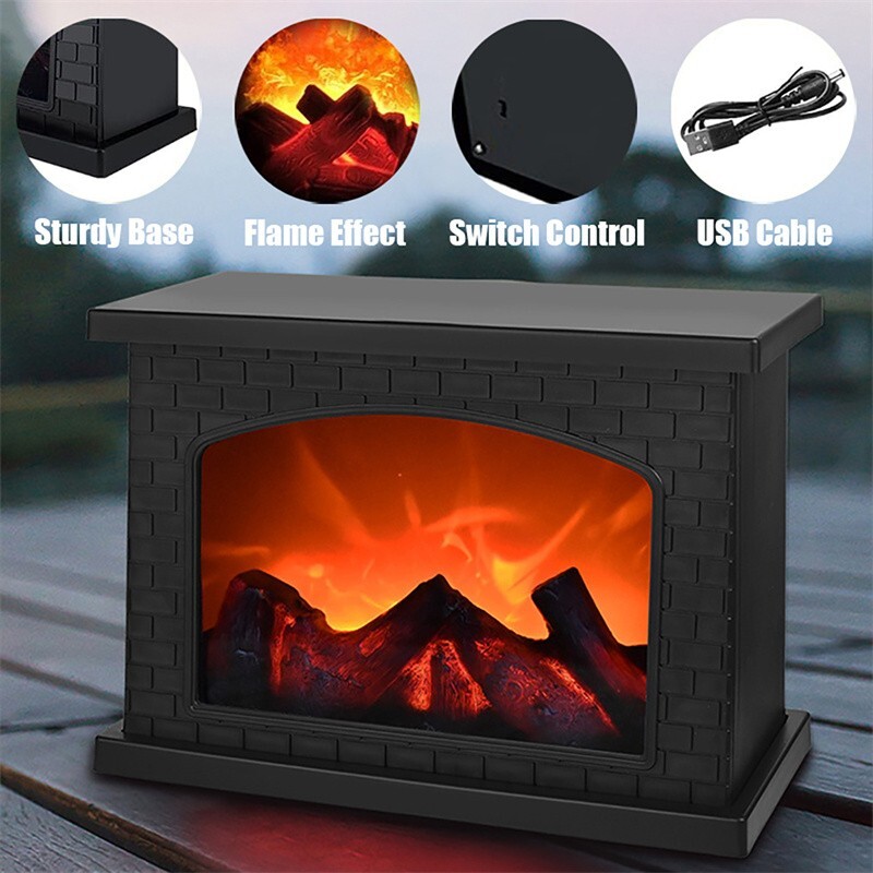 Retro Atmosphere Decoration Simulated Fireplace Lamps - Image 10