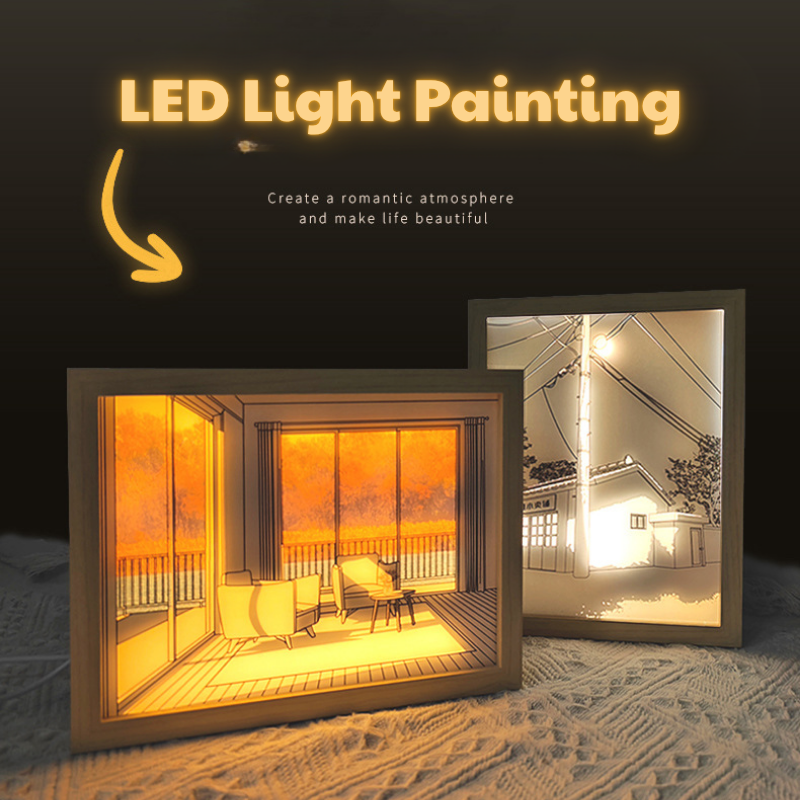 3 Colors LED Light Painting, Cozy Vibes Decoration