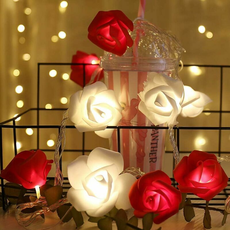 Romantic Home Decoration LED Simulation Rose Lights String - Image 12
