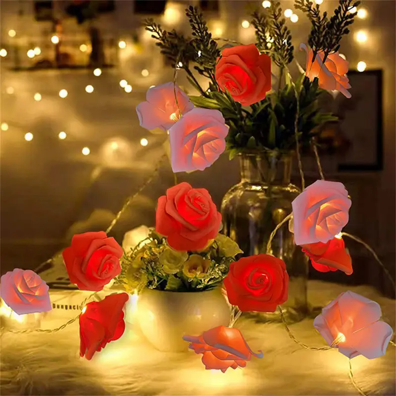 Romantic Home Decoration LED Simulation Rose Lights String - Image 7