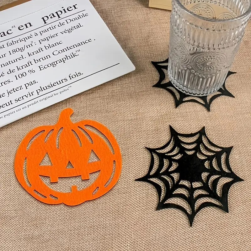 Halloween Acrylic Horror Cup Mat Spider Web Coasters - Image 4