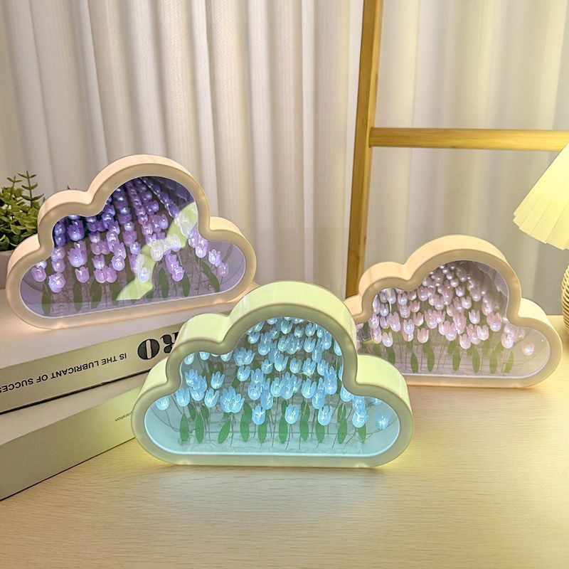Creative Dreamy DIY Tulip Mirror Cloud Night Light - Image 8