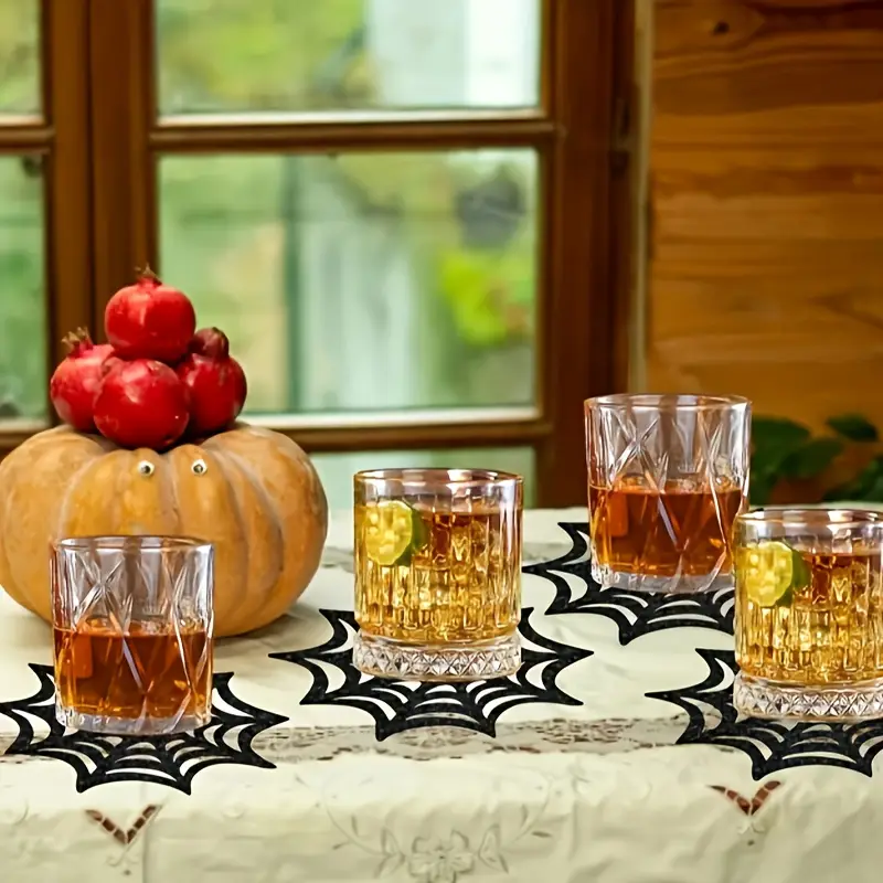 Halloween Acrylic Horror Cup Mat Spider Web Coasters - Image 7