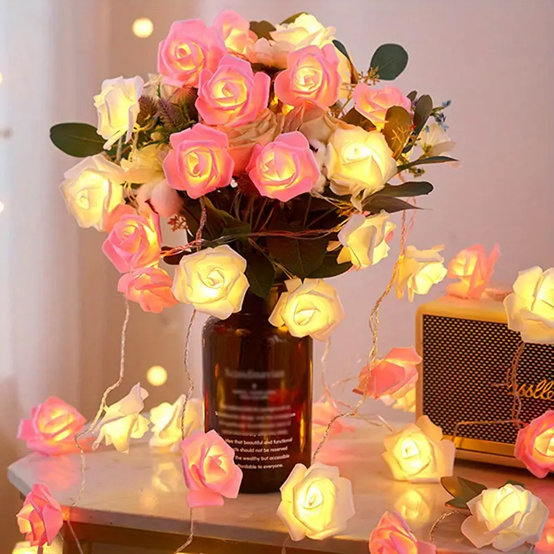 Romantic Home Decoration LED Simulation Rose Lights String - Image 6