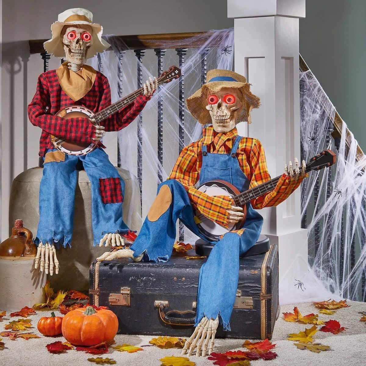 Animated Dueling Banjo Skeletons Funny Singing Halloween Decoration