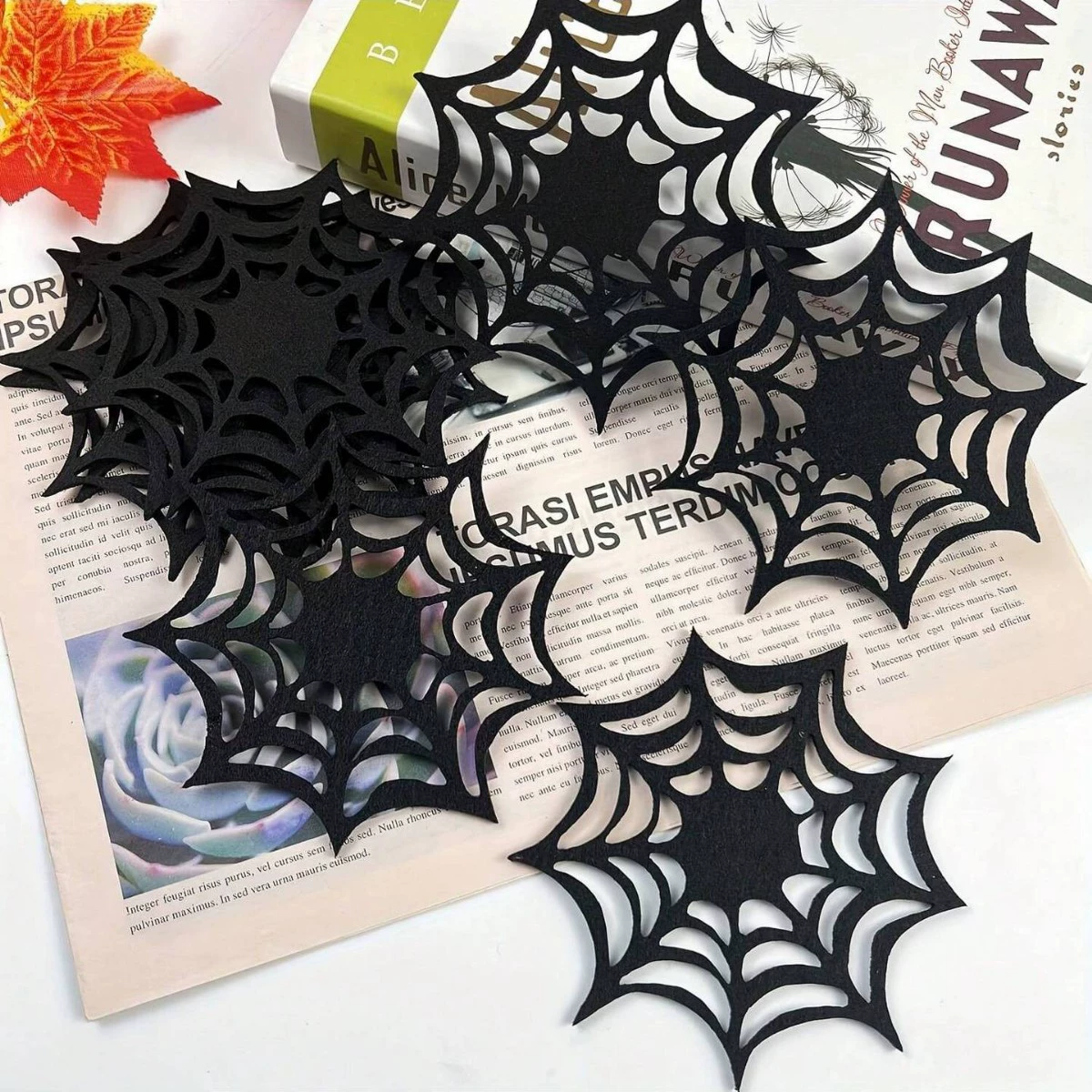 Halloween Acrylic Horror Cup Mat Spider Web Coasters - Image 8