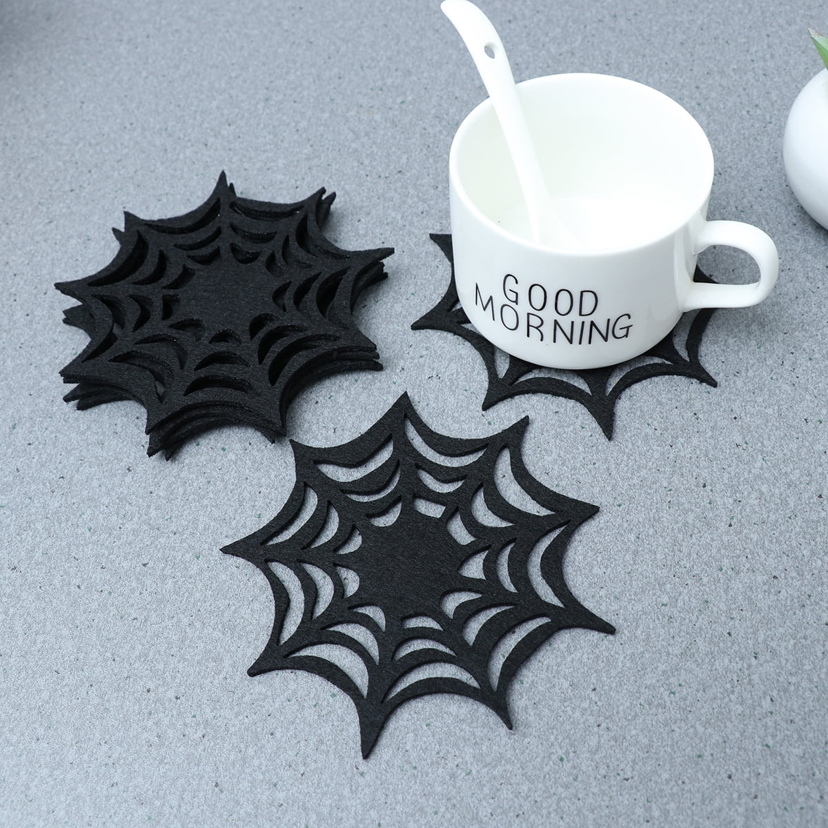 Halloween Acrylic Horror Cup Mat Spider Web Coasters - Image 5
