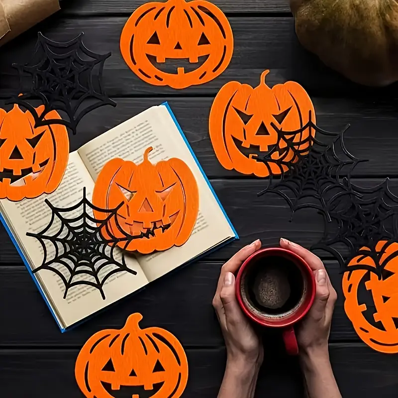 Halloween Acrylic Horror Cup Mat Spider Web Coasters - Image 6