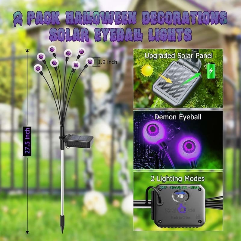 Solar-Powered Scary Eyeball Garden Lights - Image 5