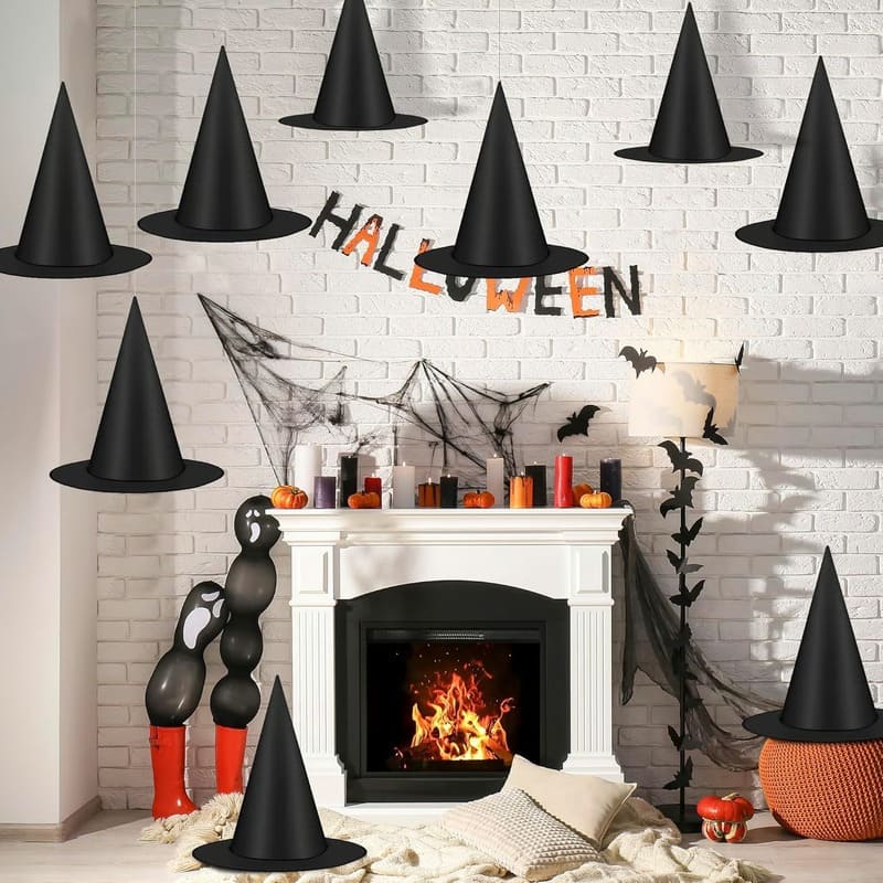 12 Pcs Spooky Hanging Floating Witch Hat for Haunted Nights - Image 7
