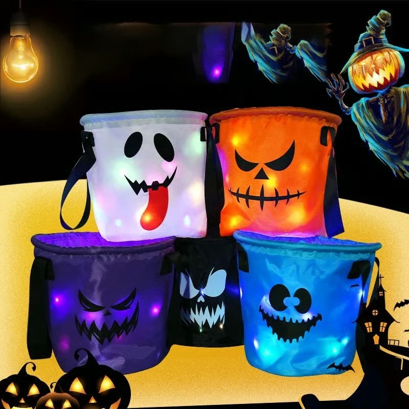 Trick or Treat Pumpkin Light Up Halloween Candy Bucket