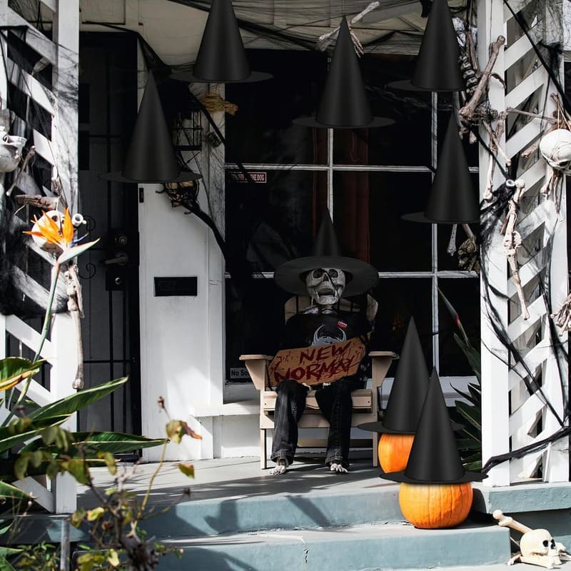 12 Pcs Spooky Hanging Floating Witch Hat for Haunted Nights - Image 4