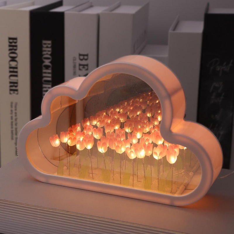 Creative Dreamy DIY Tulip Mirror Cloud Night Light - Image 7
