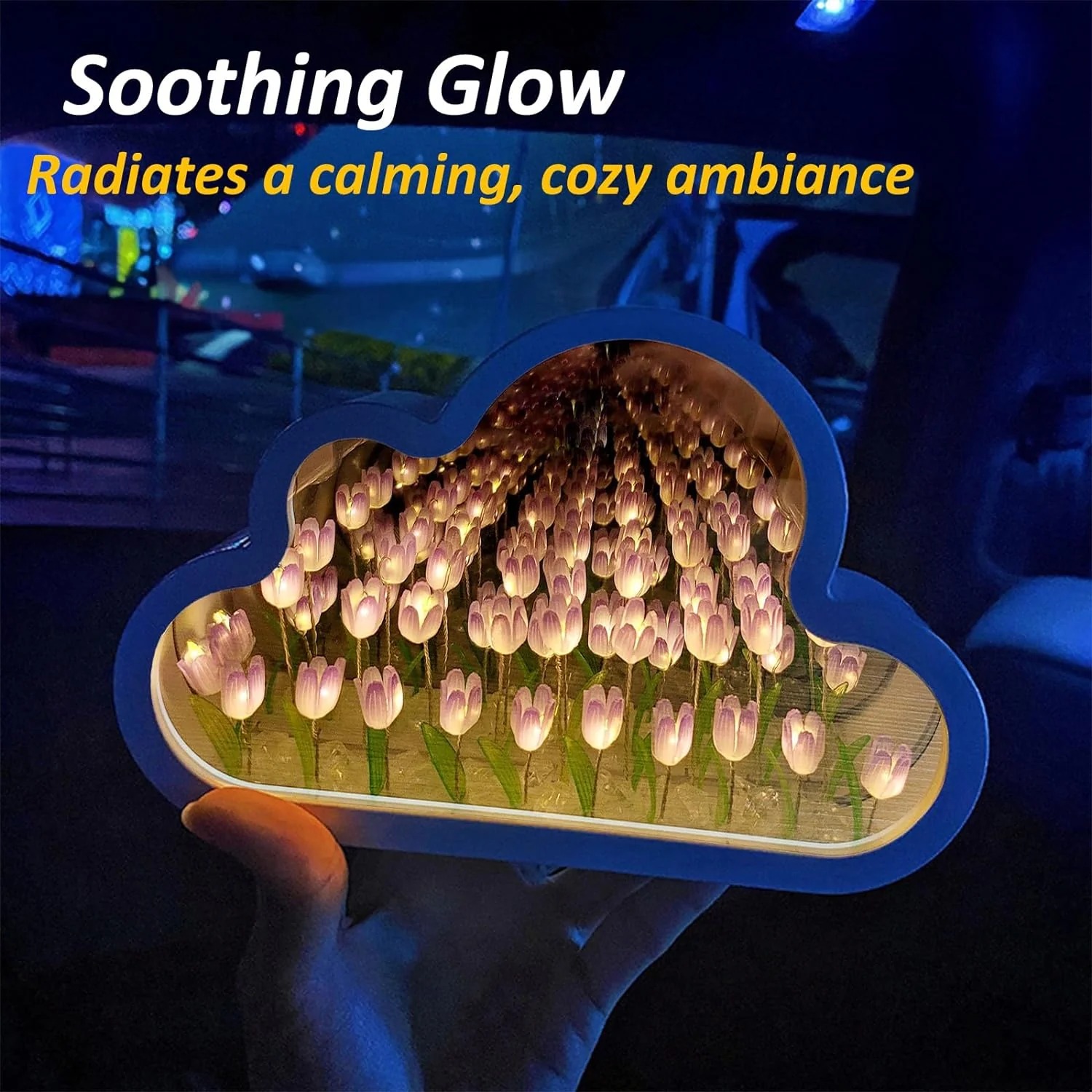 Creative Dreamy DIY Tulip Mirror Cloud Night Light - Image 4