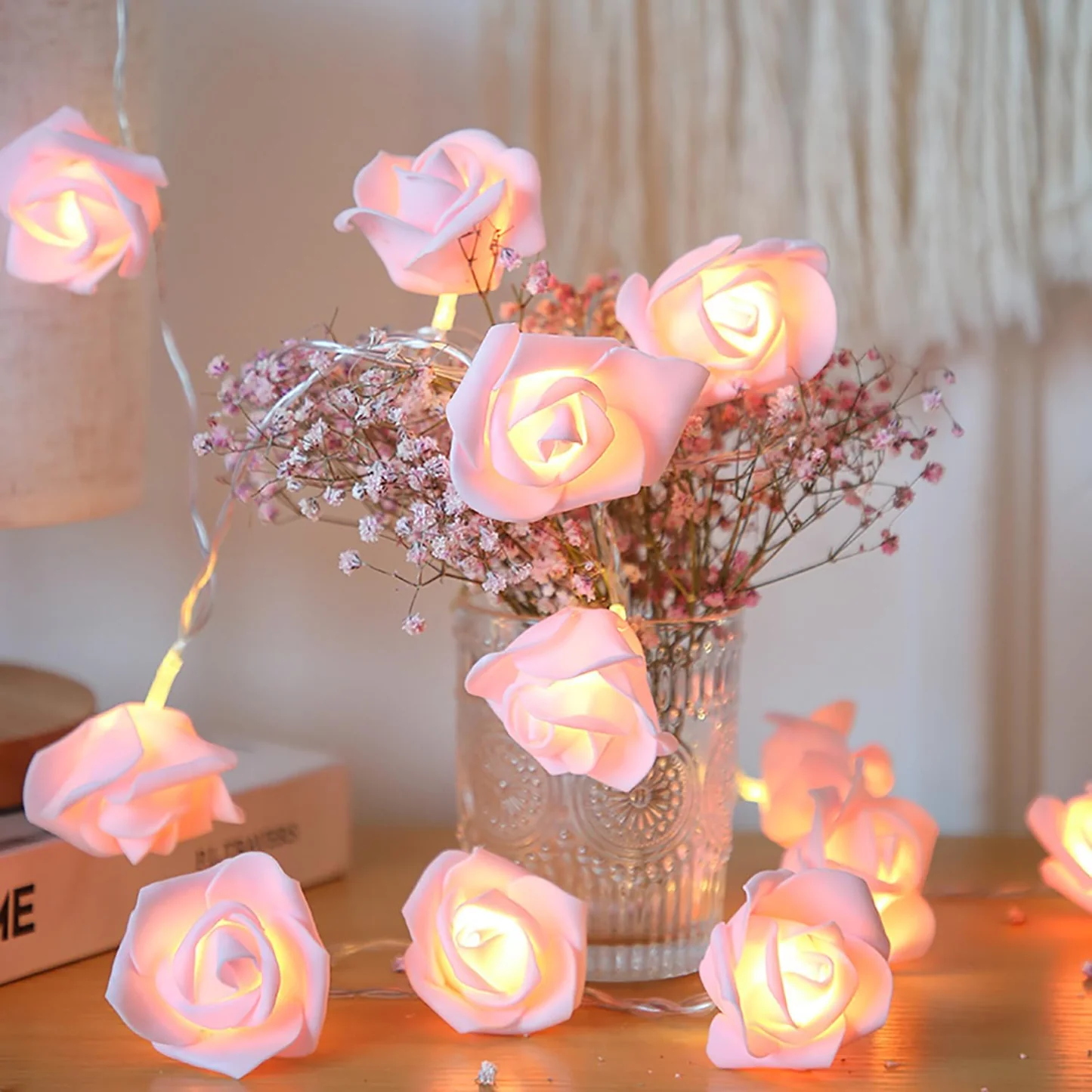 Romantic Home Decoration LED Simulation Rose Lights String - Image 11