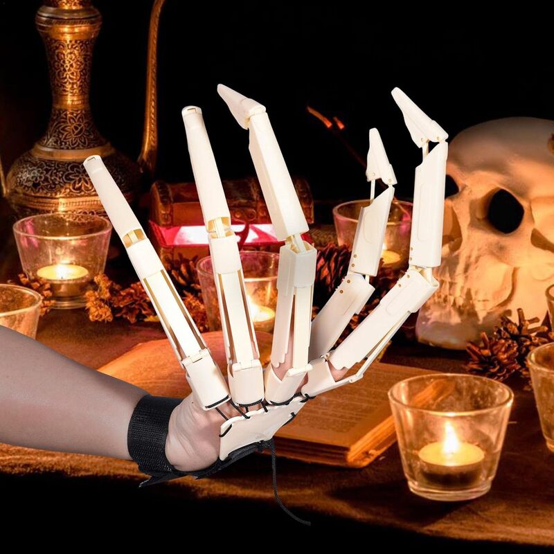 Spooky Halloween Articulated Finger Skeleton Hand Claws