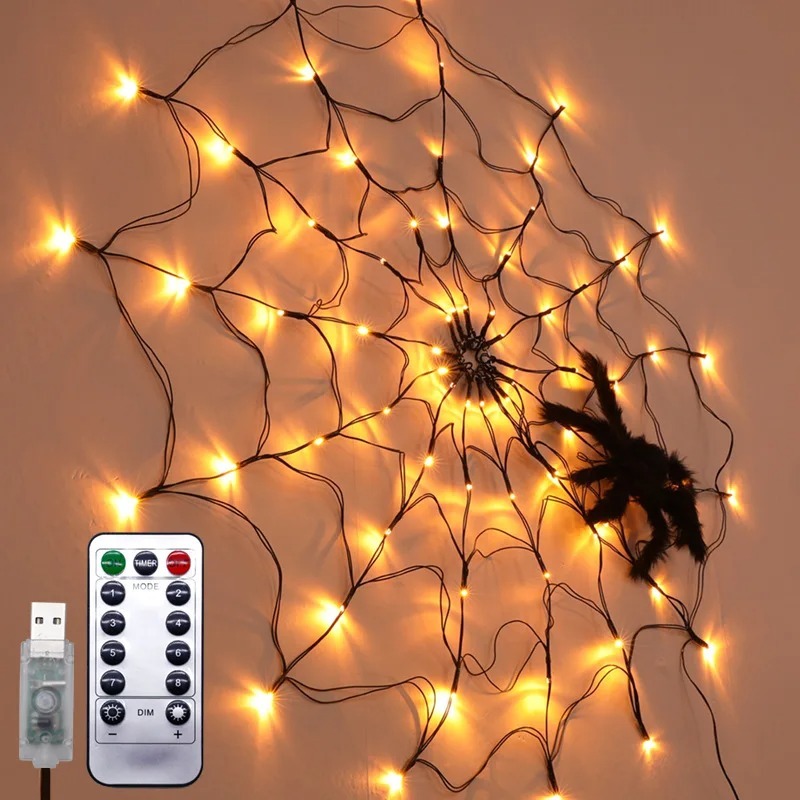 Spider Web Light - Halloween Luminous Terrifying Spider Web Light