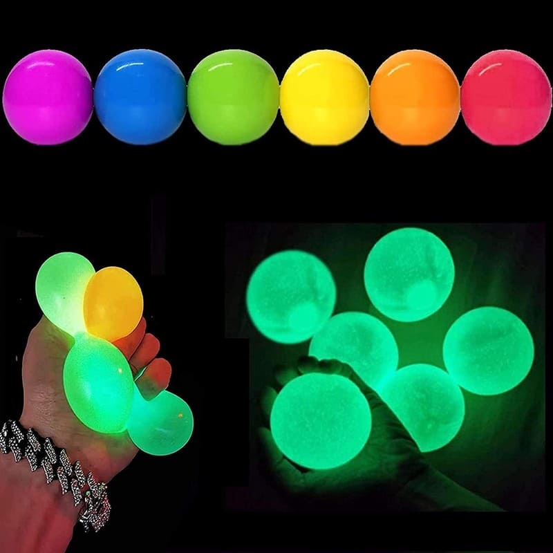 Colorful Light Up Sticky Wall Toys Luminous Sticky Balls