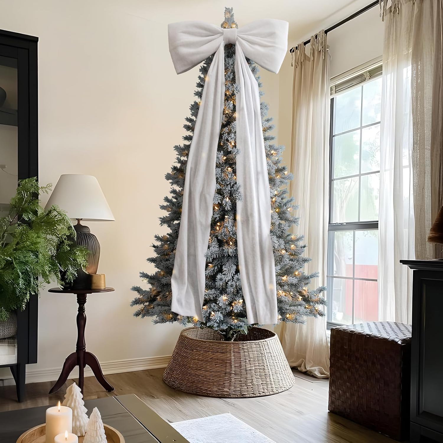 Christmas Extra Large Velvet Bow: Xmas Tree Topper Decoration, Home Wreath & Wall Backdrop