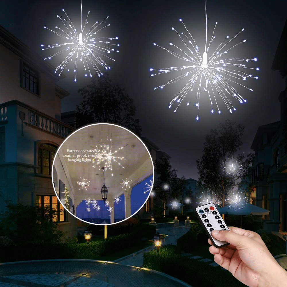 🎄✨ Hanging Starburst Fairy Lights for Christmas