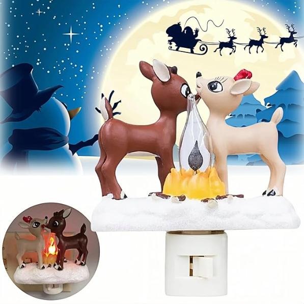 LED Warm Glow Lovely Christmas Reindeer Nightlight