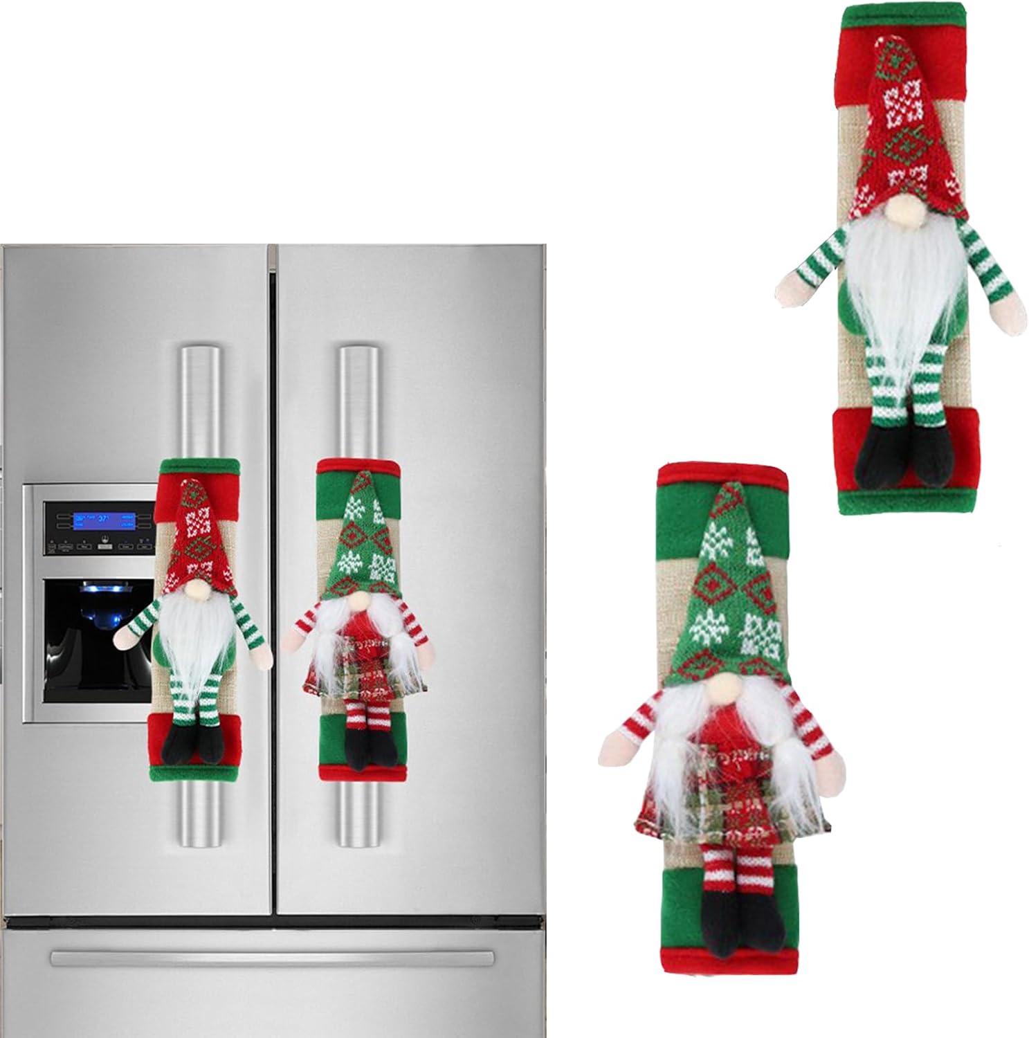 2 PCS Christmas Handle Covers for Fridge, Microwave and Cabinet Door - Image 2