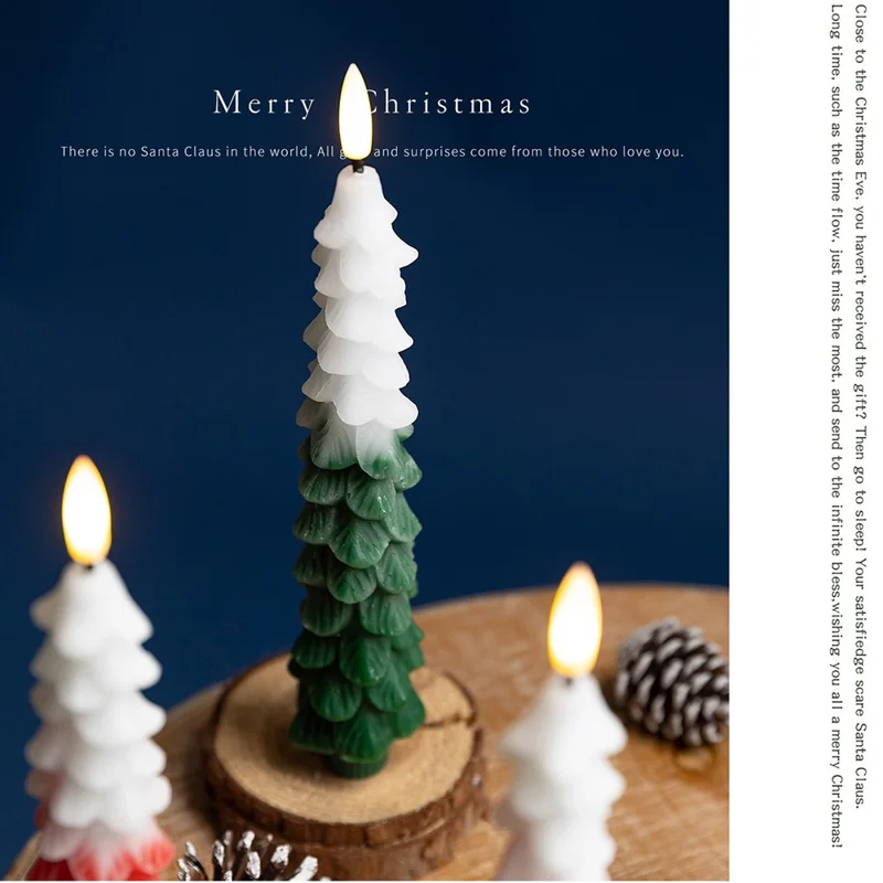 4 PCS Realistic 3D Snowy Flameless Candles with Remote Control