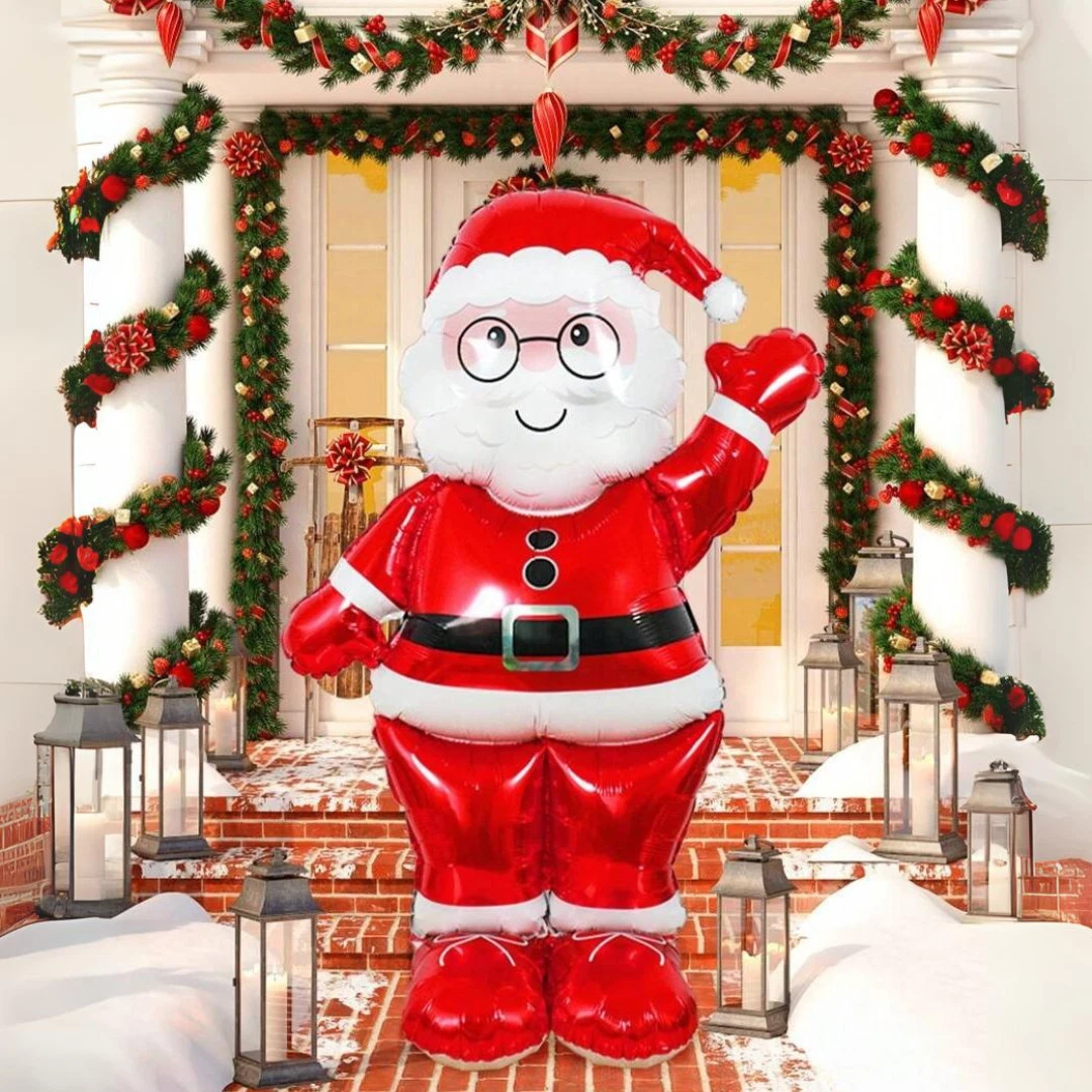 Christmas Standing Santa Claus Foil Balloon for Home Decor